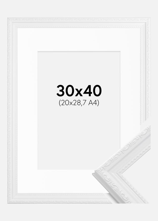 Cadre Abisko Blanc 30x40 cm - Passe-partout Blanc 21x29,7 cm