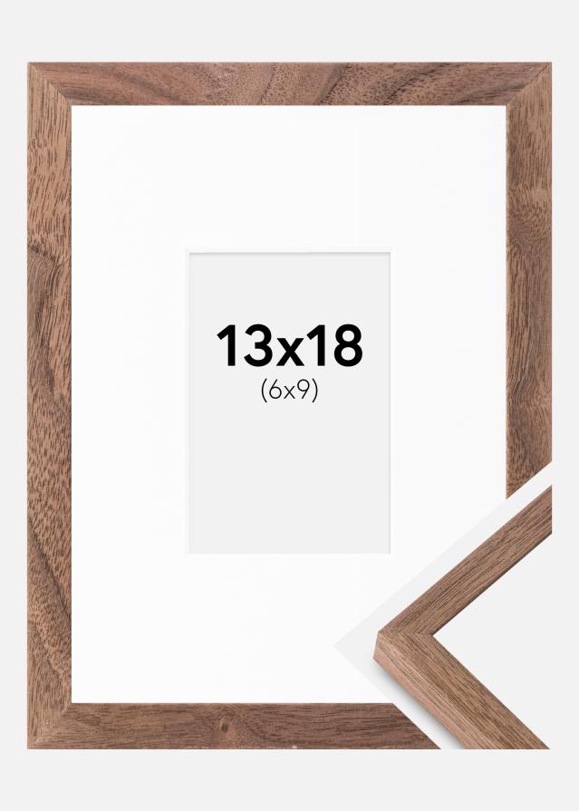 Cadre Soul Walnut Veneer 13x18 cm - Passe-partout Blanc 7x10 cm