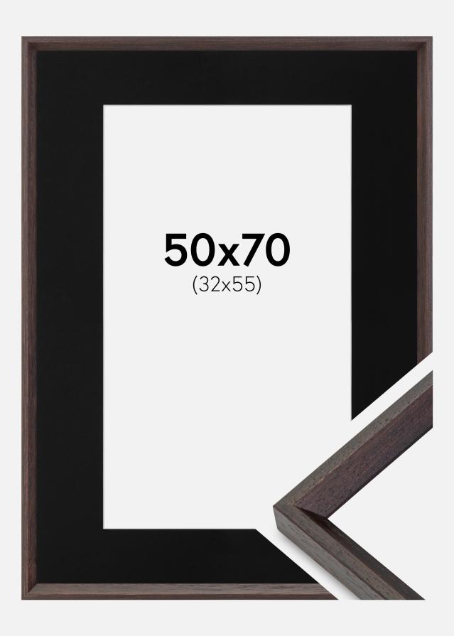 Cadre Globe Expresso 50x70 cm - Passe-partout Noir 33x56 cm