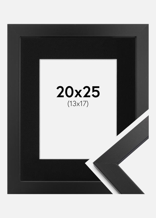 Cadre Black Wood 20x25 cm - Passe-partout Noir 14x18 cm