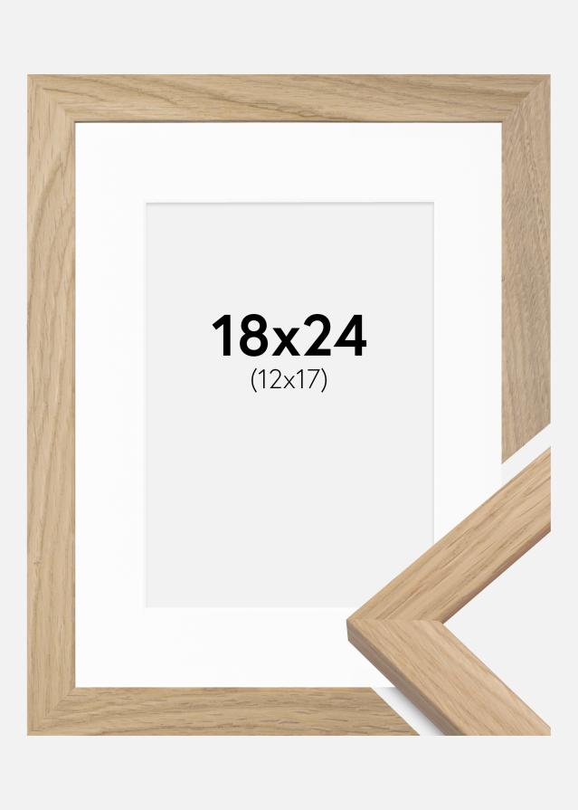 Cadre Oak Wood 18x24 cm - Passe-partout Blanc 13x18 cm