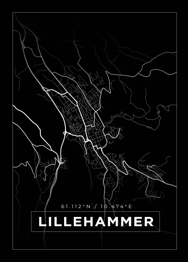 Map - Lillehammer - Black