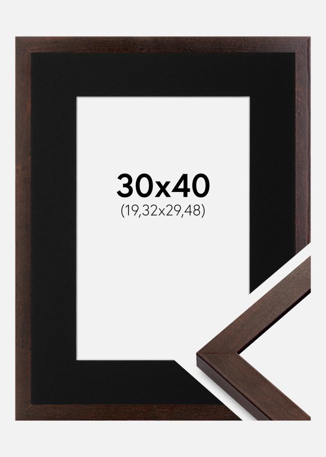 Cadre Selection Noyer 30x40 cm - Passe-partout Noir 8x12 pouces