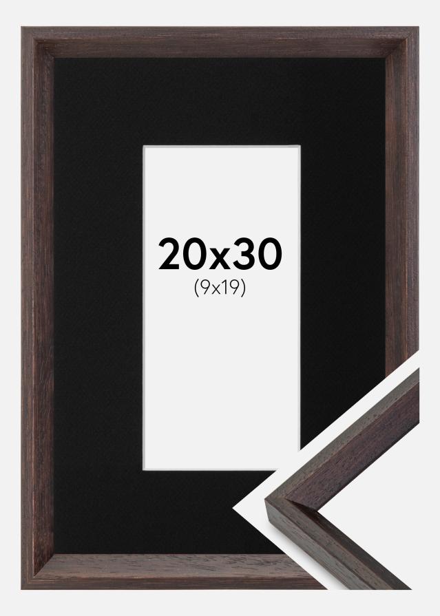 Cadre Globe Expresso 20x30 cm - Passe-partout Noir 10x20 cm