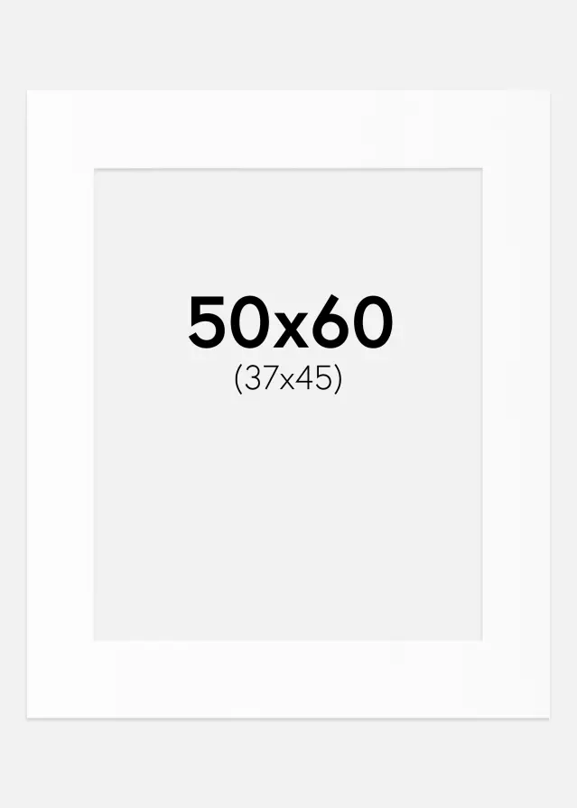 Passe-partout Blanc Standard (noyau blanc) 50x60 cm (37x45)