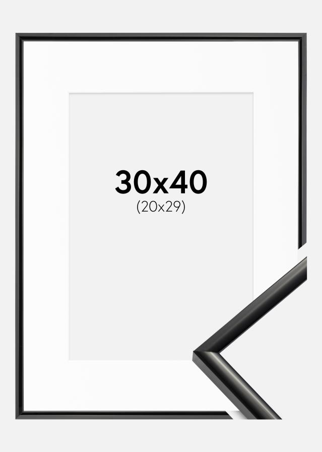 Cadre New Lifestyle Noir 30x40 cm - Passe-partout Blanc 21x30 cm