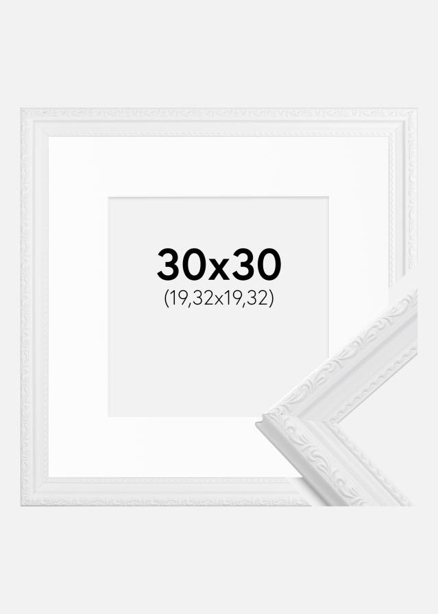 Cadre Abisko Blanc 30x30 cm - Passe-partout Blanc 8x8 pouces