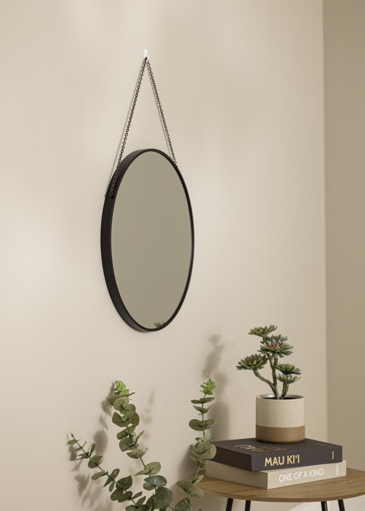 Miroir rond Modern Deep Noir 51 cm Ø