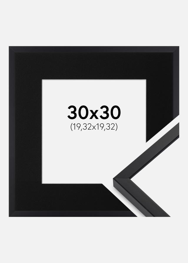 Cadre E-Line Noir 30x30 cm - Passe-partout Noir 8x8 pouces