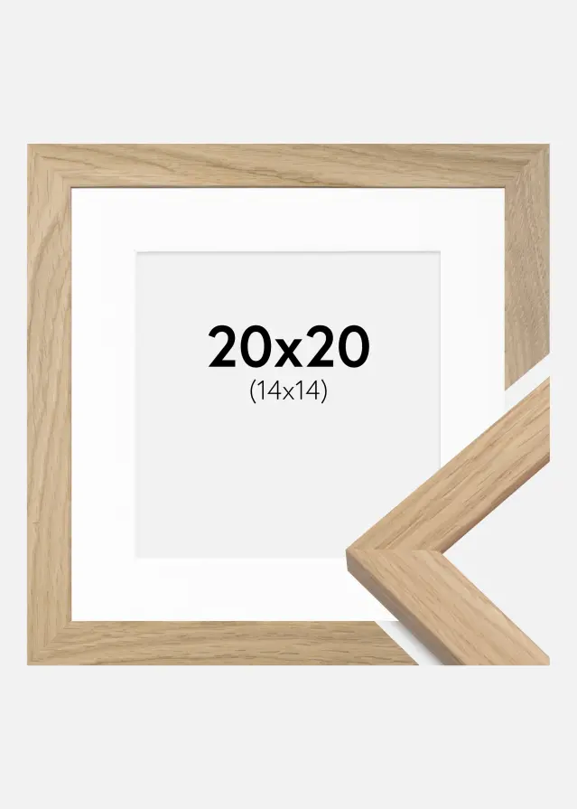 Cadre Oak Wood 20x20 cm - Passe-partout Blanc 15x15 cm