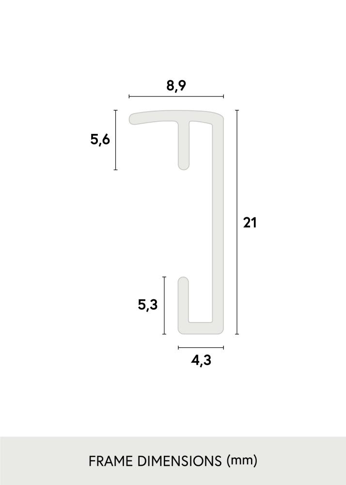 Cadre Poster Frame Aluminum Argent 70x100 cm - Passe-partout Blanc 60x90 cm