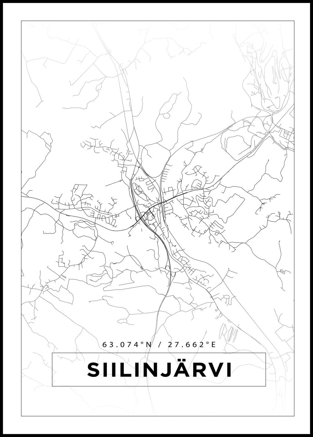 Product Image for Map - Siilinjärvi - White (21x29,7 cm (A4))
