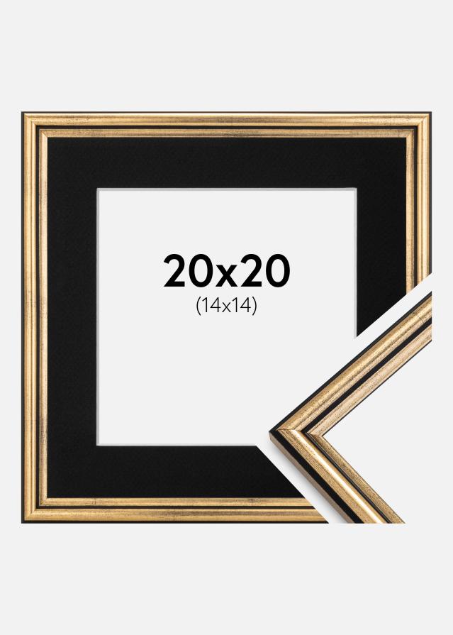 Cadre Horndal Or 20x20 cm - Passe-partout Noir 15x15 cm