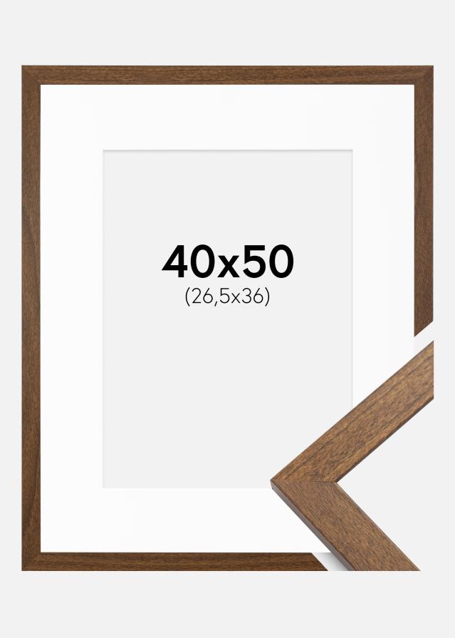 Cadre Stilren Warm Brown 40x50 cm - Passe-partout Blanc 27,5x37 cm