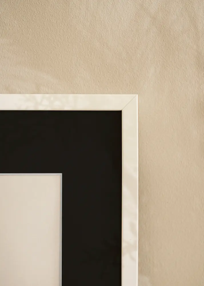 Cadre E-Line Blanc 40x50 cm - Passe-partout Noir 30x40 cm