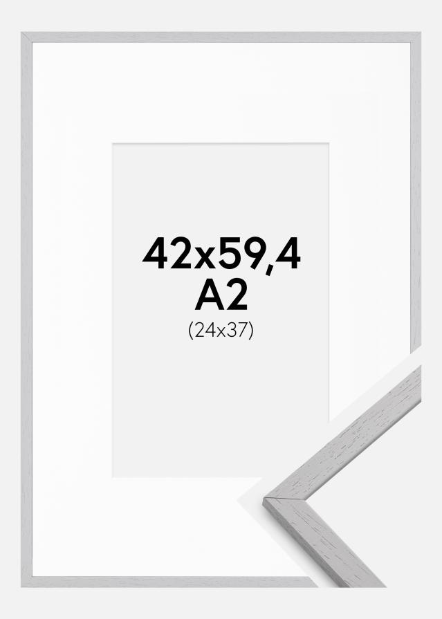 Cadre Edsbyn Grey 42x59,4 cm (A2) - Passe-partout Blanc 25x38 cm