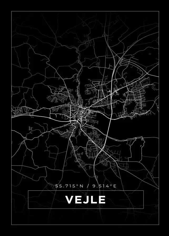 Map - Vejle - Black