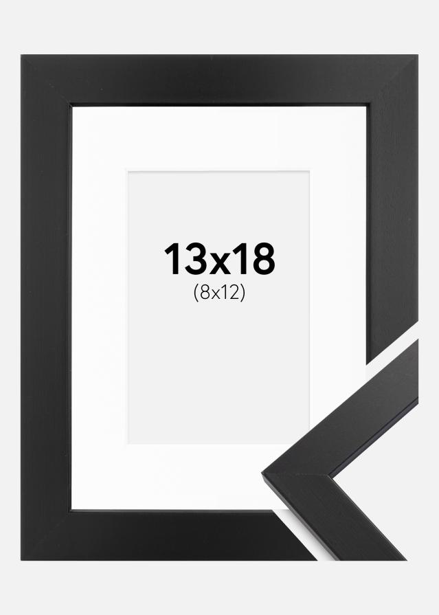 Cadre Black Wood 13x18 cm - Passe-partout Blanc 9x13 cm