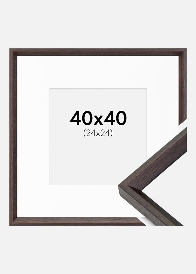 Cadre Globe Expresso 40x40 cm - Passe-partout Blanc 25x25 cm