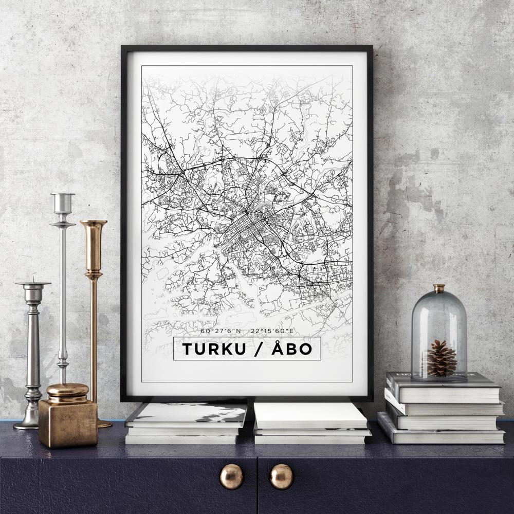 Map - Turku / Åbo - White