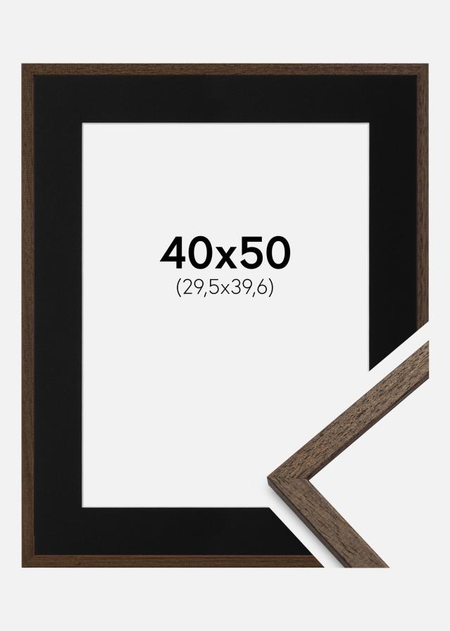 Cadre Edsbyn Noyer 40x50 cm - Passe-partout Noir 12x16 pouces