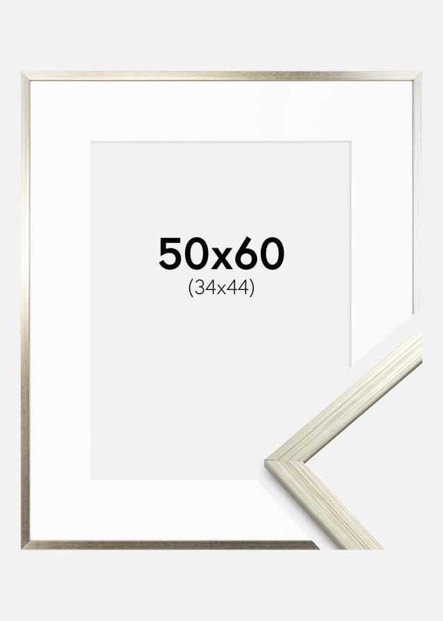 Cadre Edsbyn Argent 50x60 cm - Passe-partout Blanc 35x45 cm