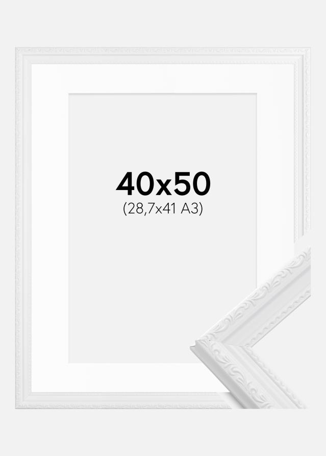 Cadre Abisko Blanc 40x50 cm - Passe-partout Blanc 29,7x42 cm