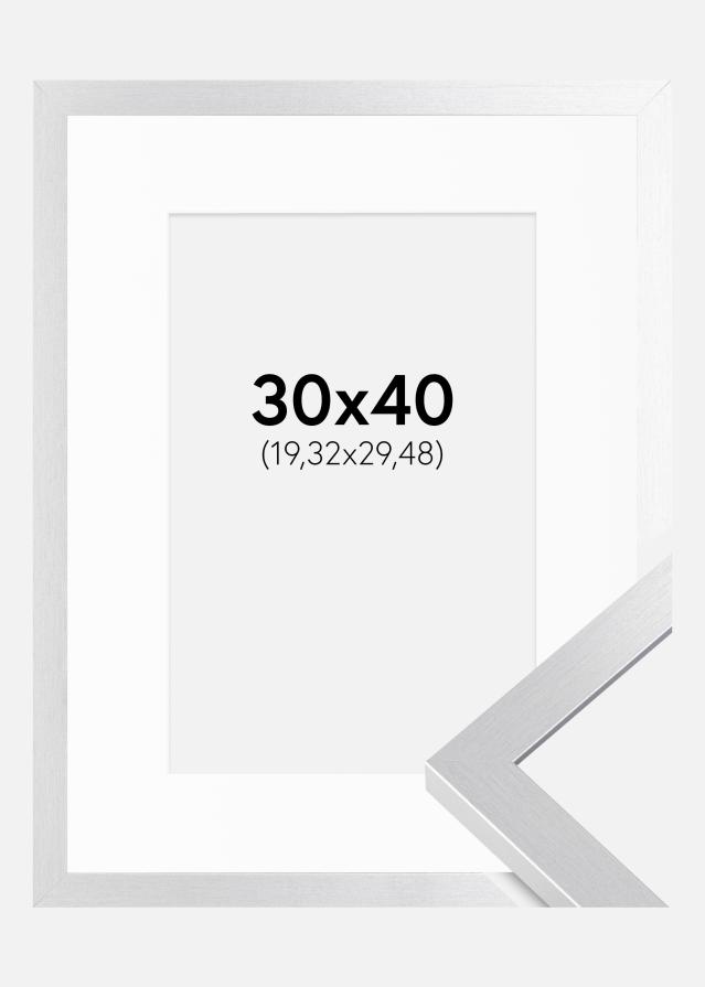 Cadre Selection Argent 30x40 cm - Passe-partout Blanc 8x12 pouces