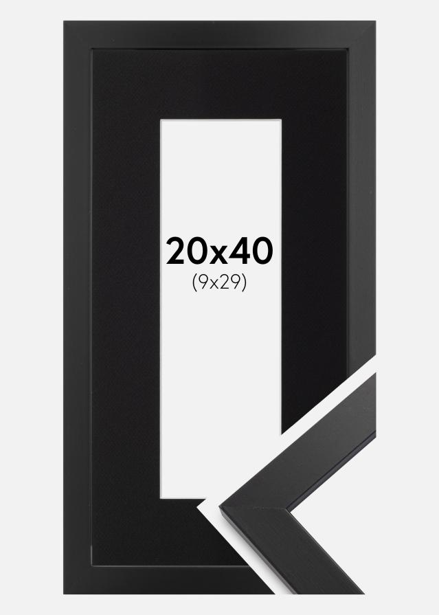 Cadre Black Wood 20x40 cm - Passe-partout Noir 10x30 cm