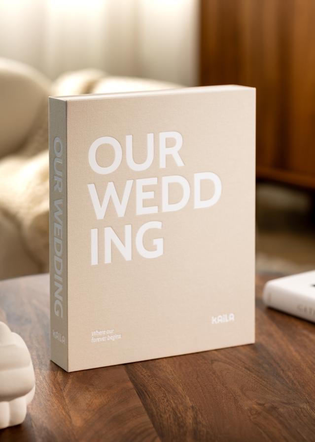 KAILA OUR WEDDING Creme - Coffee Table Photo Album (60 Pages Noires)