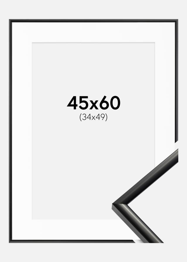 Cadre New Lifestyle Noir 45x60 cm - Passe-partout Blanc 35x50 cm