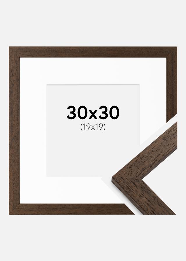 Cadre Brown Wood 30x30 cm - Passe-partout Blanc 20x20 cm