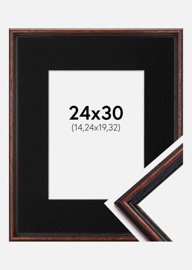 Cadre Horndal Noyer 24x30 cm - Passe-partout Noir 6x8 pouces