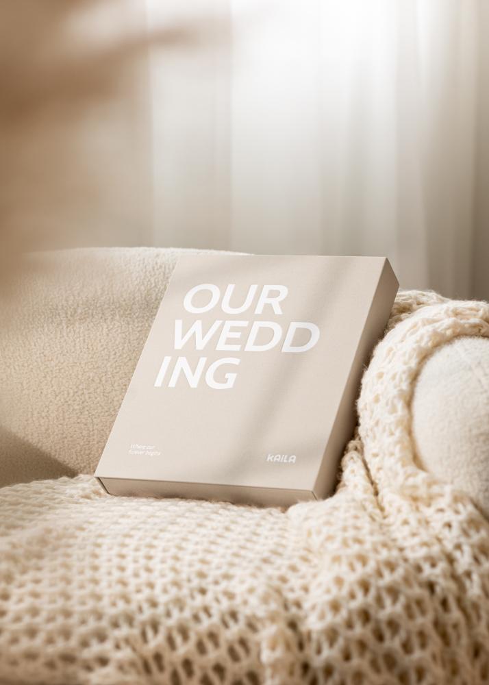 KAILA OUR WEDDING Creme - Coffee Table Photo Album (60 Pages Noires)