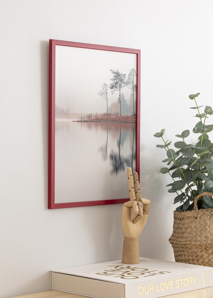 Cadre Edsbyn Rouge 50x60 cm - Passe-partout Blanc 37x46 cm