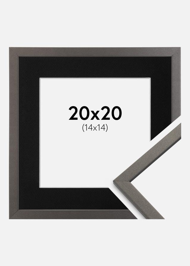 Cadre Edsbyn Graphite 20x20 cm - Passe-partout Noir 15x15 cm