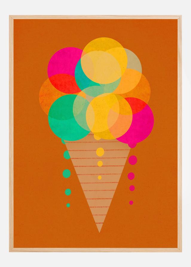 Neon Ice Cream Poster