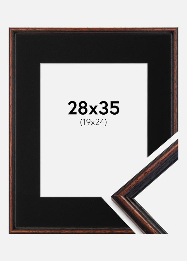 Cadre Horndal Noyer 28x35 cm - Passe-partout Noir 20x25 cm