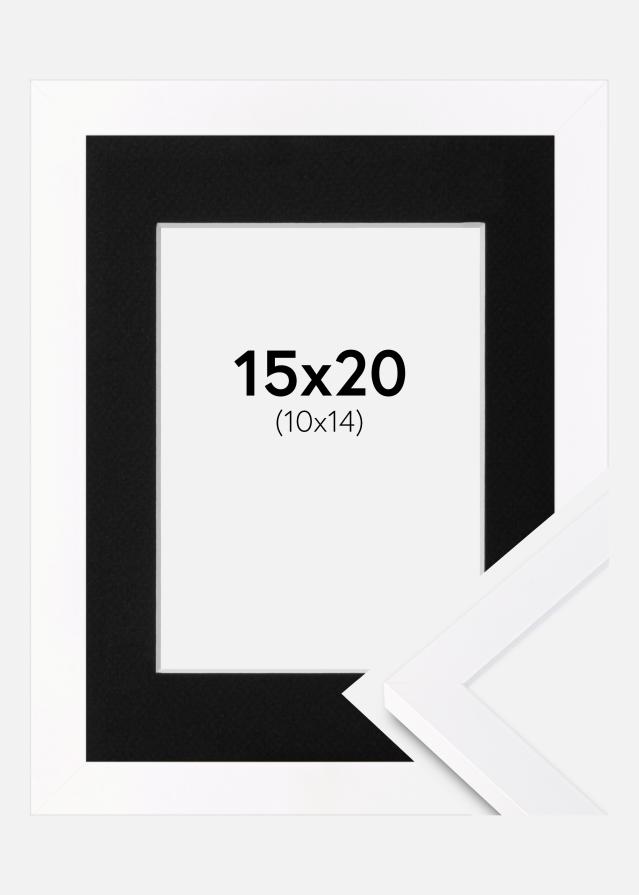 Cadre Selection Blanc 15x20 cm - Passe-partout Noir 11x15 cm