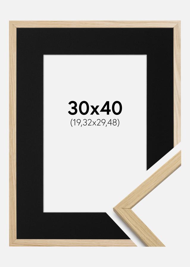 Cadre Edsbyn Chêne 30x40 cm - Passe-partout Noir 8x12 pouces