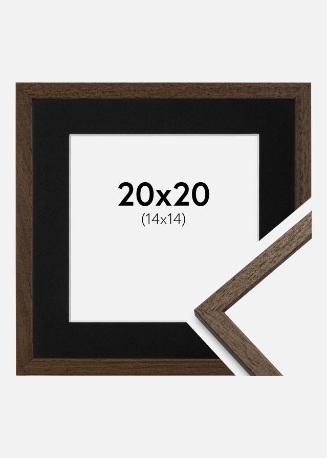 Cadre Edsbyn Noyer 20x20 cm - Passe-partout Noir 15x15 cm