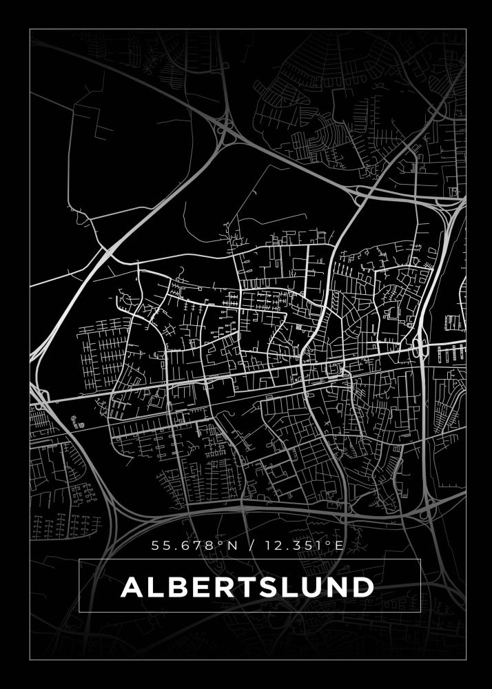 Map - Albertslund - Black