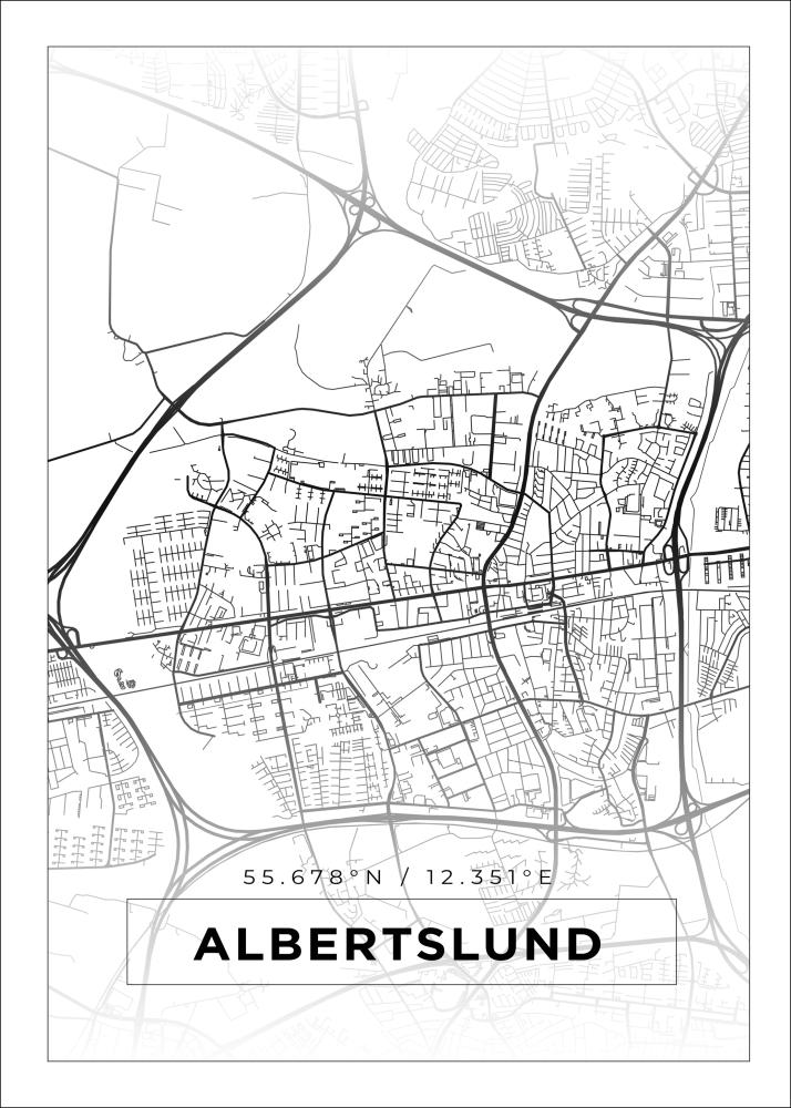 Map - Albertslund - White