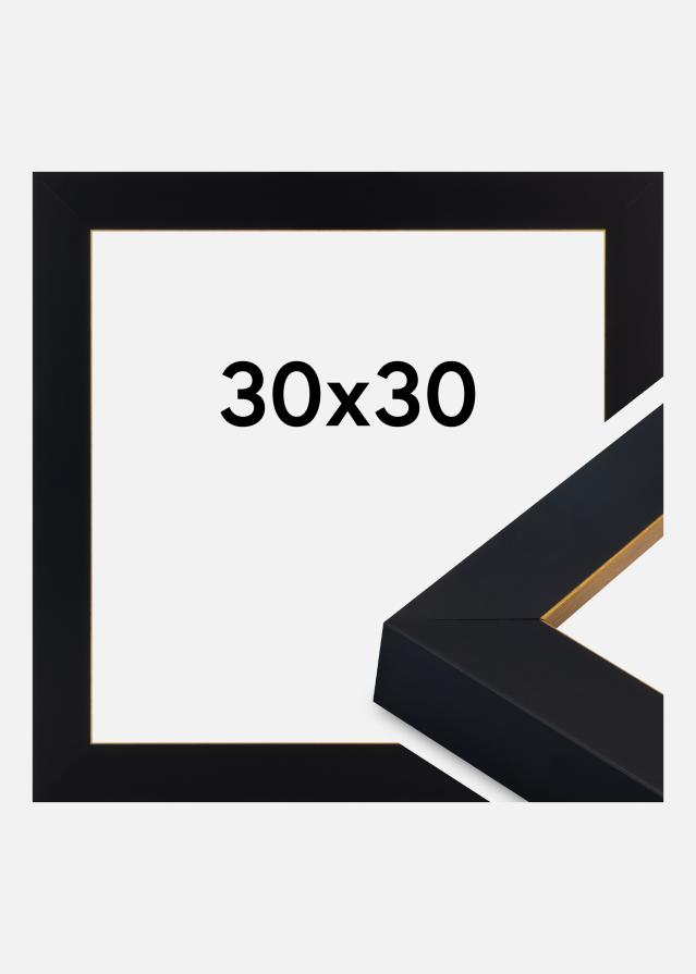 Cadre Sussex Verre Acrylique Noir/Or 30x30 cm