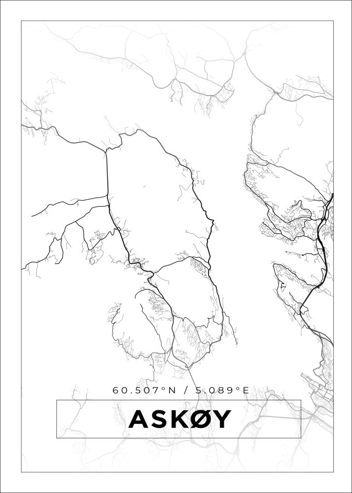 Map - Askøy - White