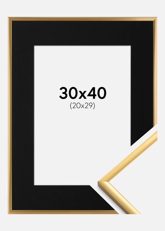 Cadre New Lifestyle Shiny Gold 30x40 cm - Passe-partout Noir 21x30 cm