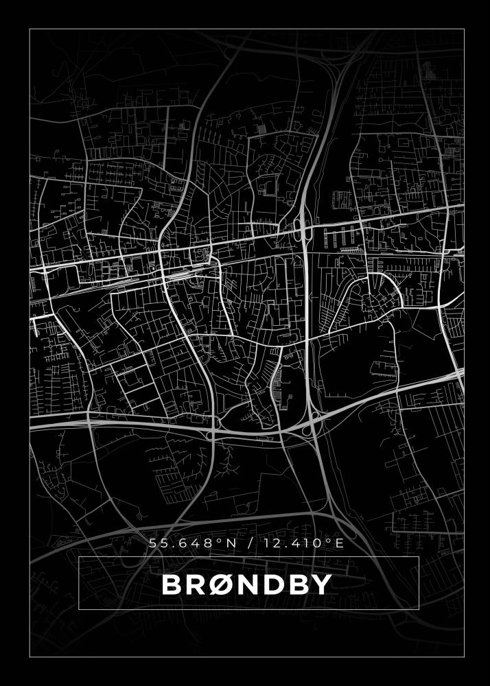 Map - Brøndby - Black