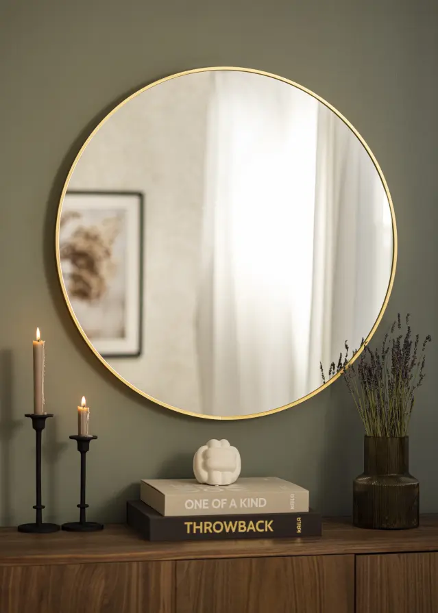 KAILA Miroir rond Edge Gold diamètre 80 cm