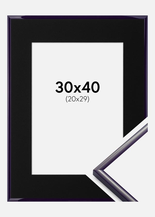 Cadre New Lifestyle Violet sombre 30x40 cm - Passe-partout Noir 21x30 cm