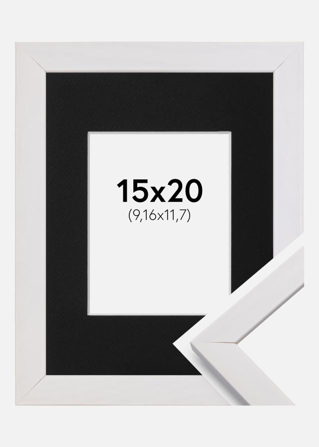 Cadre Stilren Blanc 15x20 cm - Passe-partout Noir 4x5 pouces